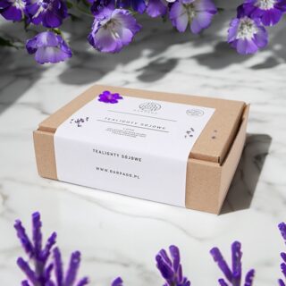 Tealighty zapachowe do relaksu z geranium i lawendą.